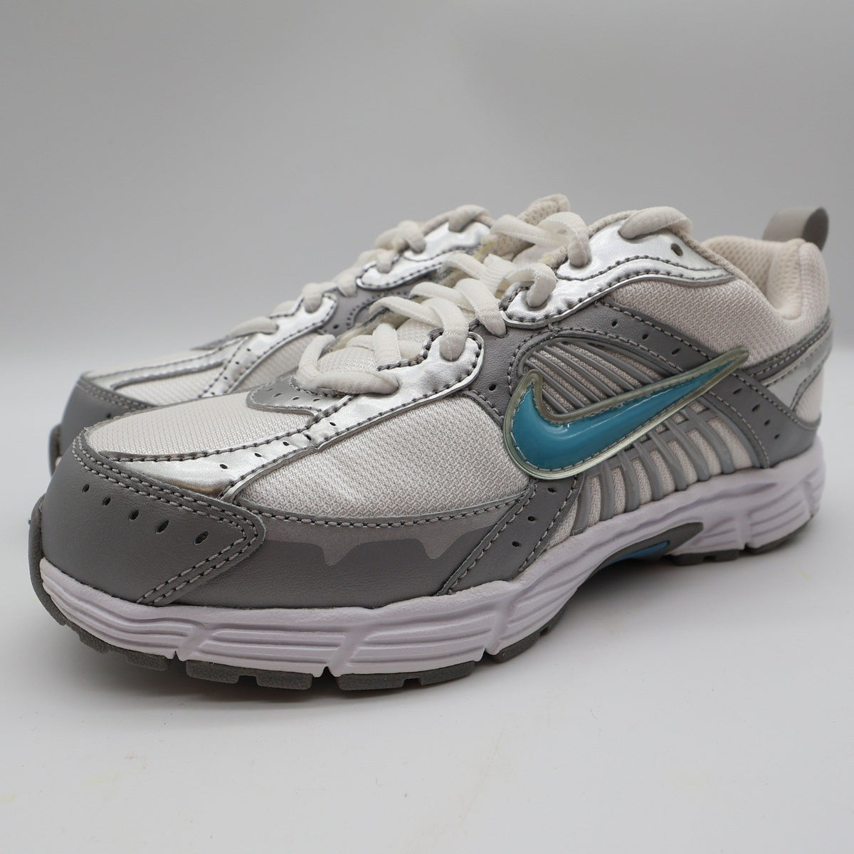 Nike Dart 7 GS/PS Kids 2.5Y Running Shoes 2009 Silver Scuba Blue 354820-142 NEW - take2supply