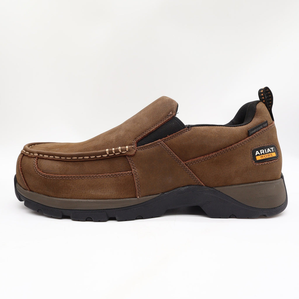 Ariat Work Edge LTE Slip-On Work Shoes Men 12 EE Wide Comp Toe Brown NWT - take2supply