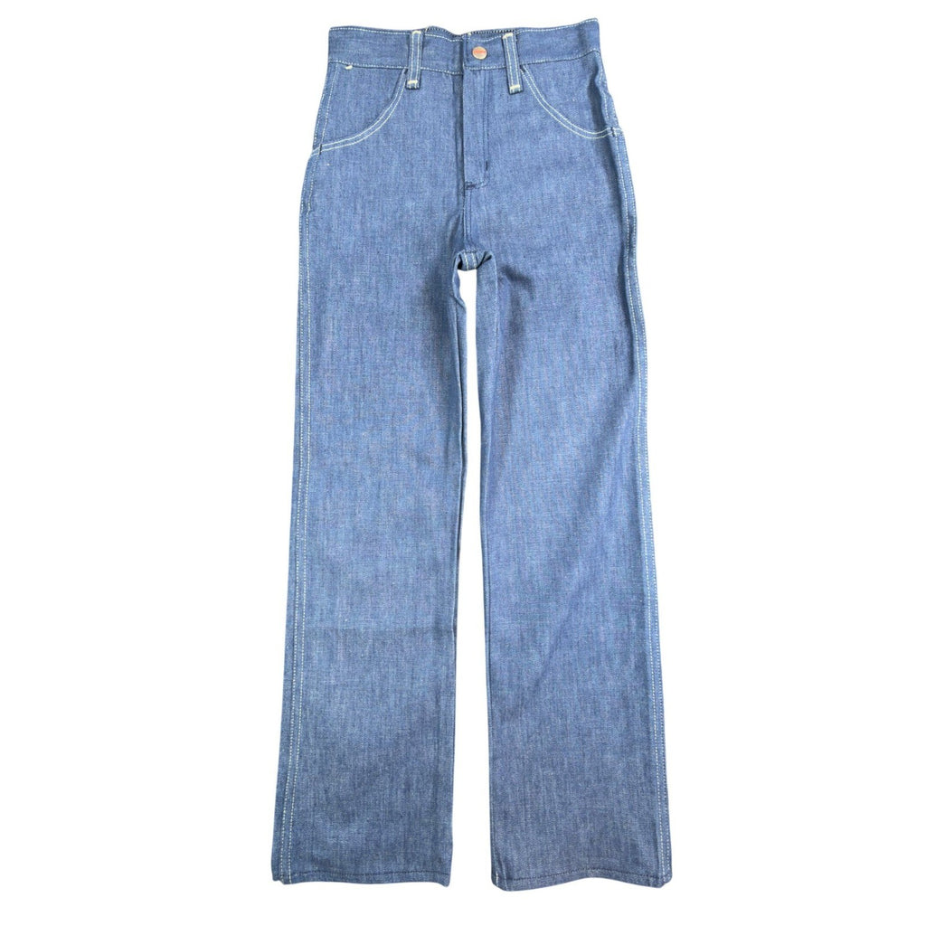 Young Maverick Jeans Girls 7 Regular Blue Cotton Straight Floral Vintage 80s NOS - take2supply