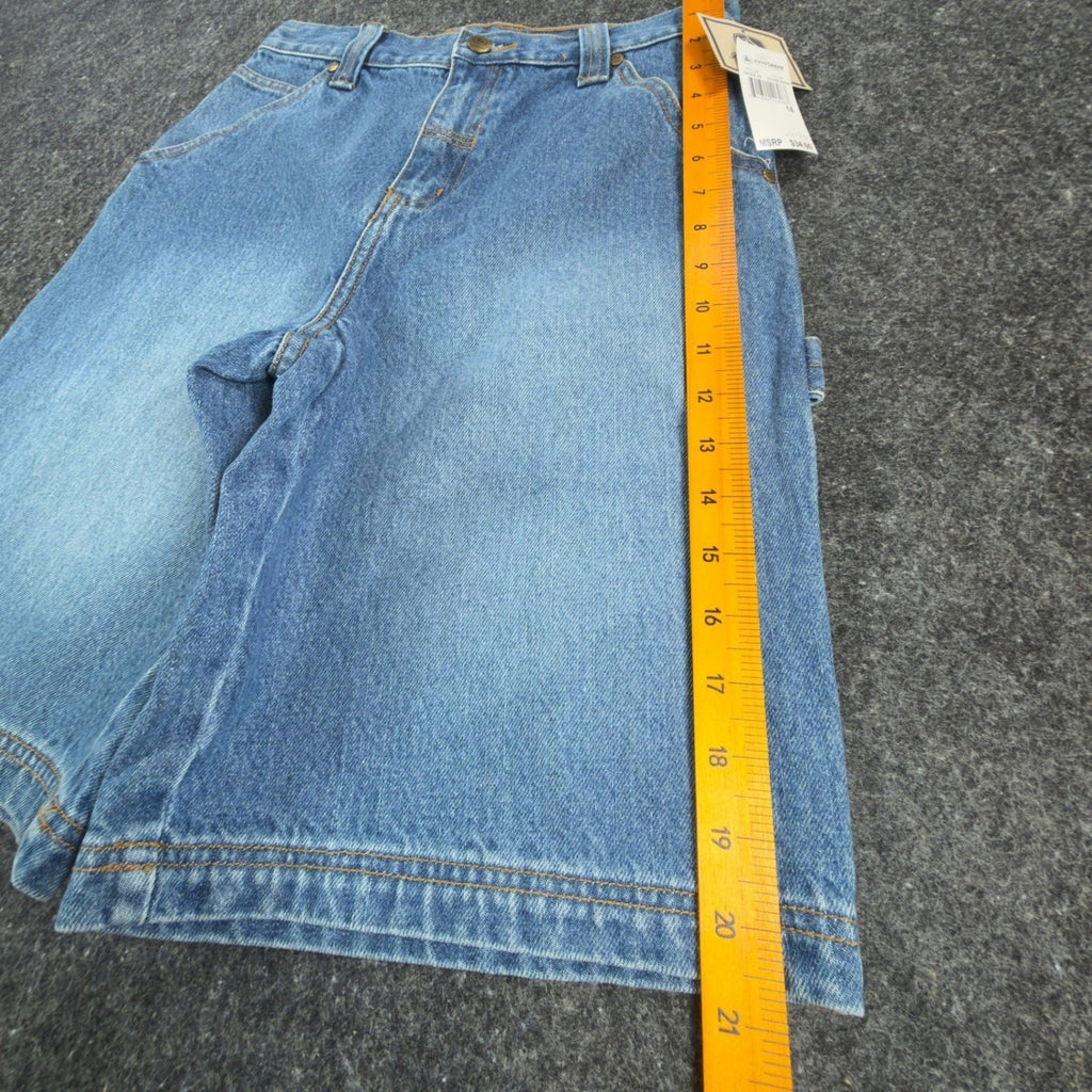 John Deere Carpenter Shorts Boys 14 Blue Denim Stone Wash NWT SA525LJD - take2supply