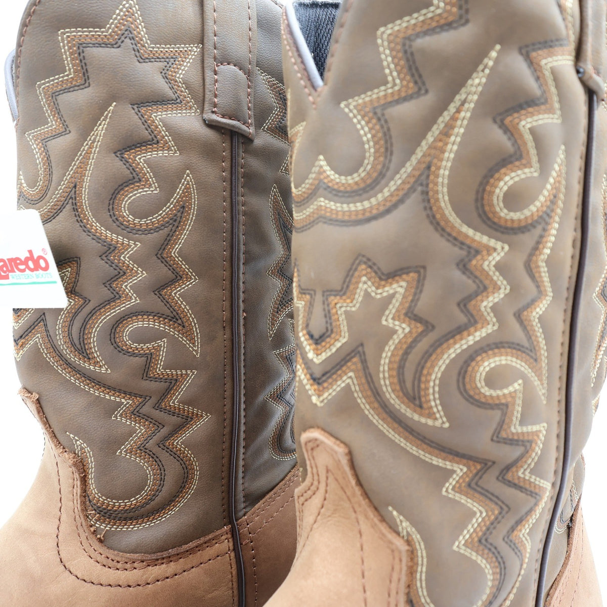 Laredo Cheyenne Stockman Boots Mens 9D Tan Leather Western Square Toe NIB - take2supply
