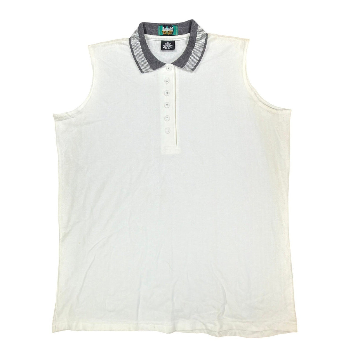 Dunbrooke 90s Vintage Sleeveless Polo Shirt Womens XL White Cotton New - take2supply