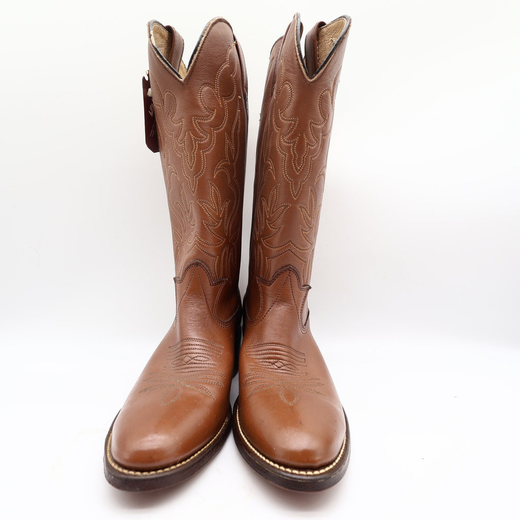Laredo Vintage 90s Western Boots Mens 8 D Tan Brown Leather Cowboy 2786 NIB - take2supply