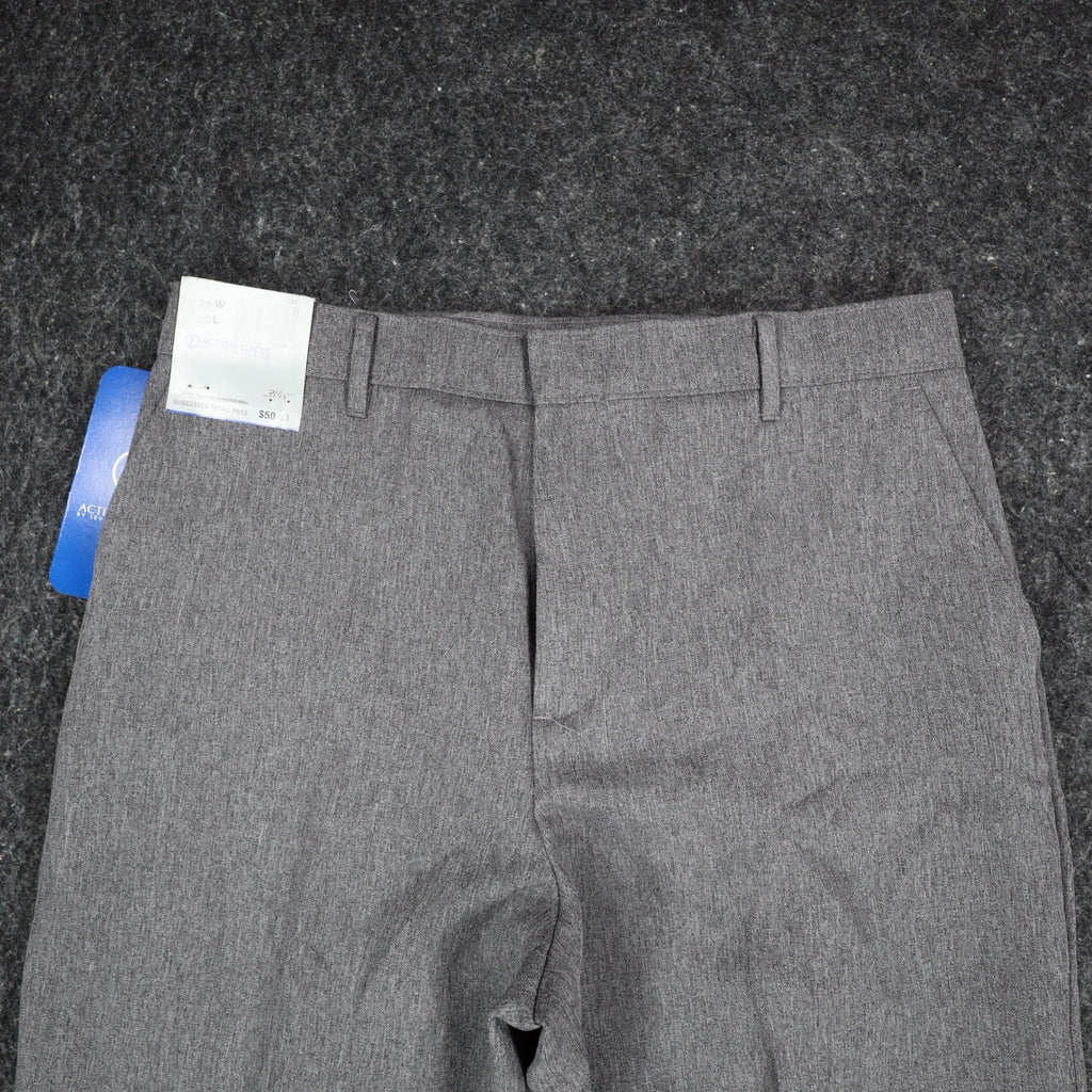 Levi Strauss Action Slacks Mens 33x30 Vintage 2000s Grey Flat Front Dress Pants - take2supply