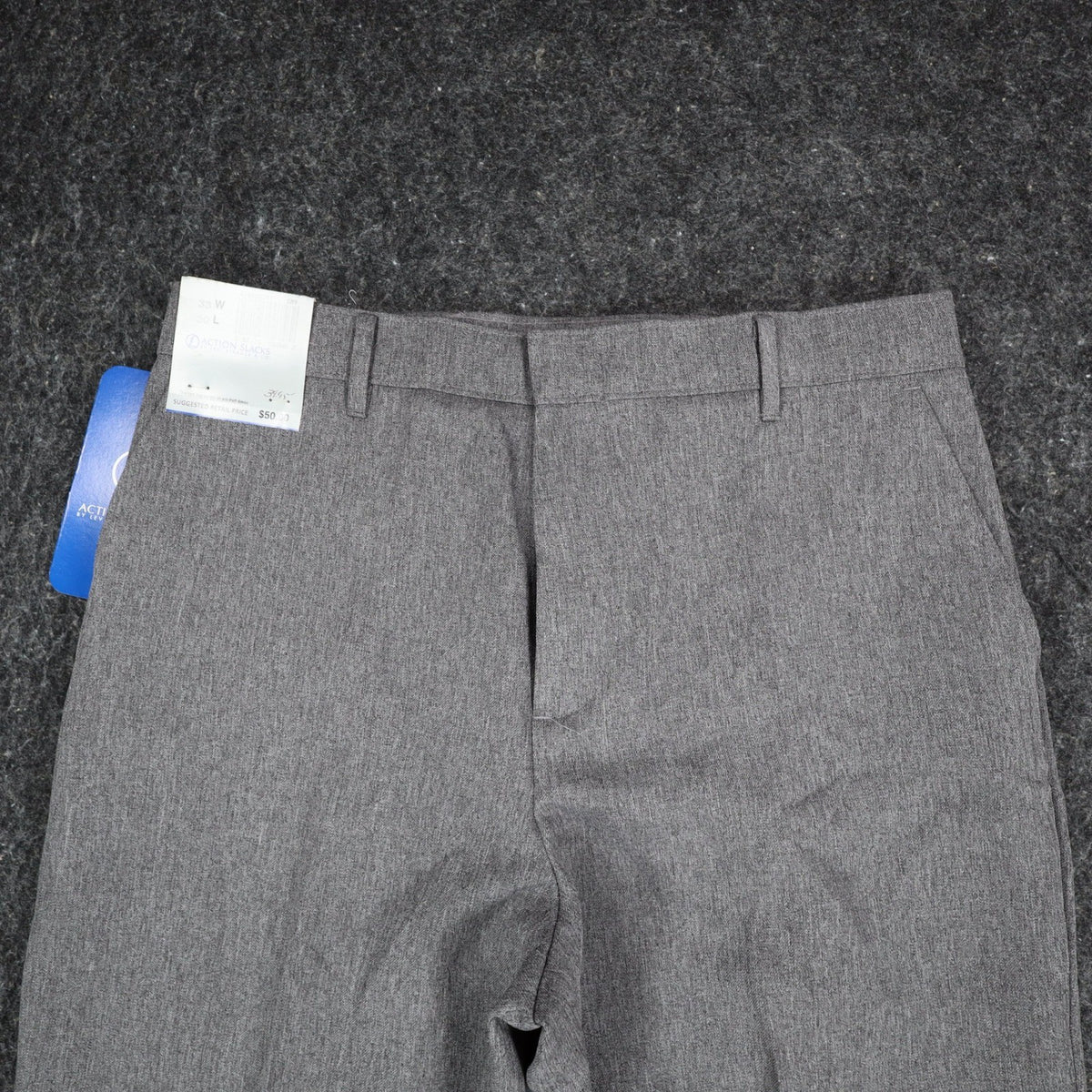 Levi Strauss Action Slacks Mens 33x30 Vintage 2000s Grey Flat Front Dress Pants - take2supply