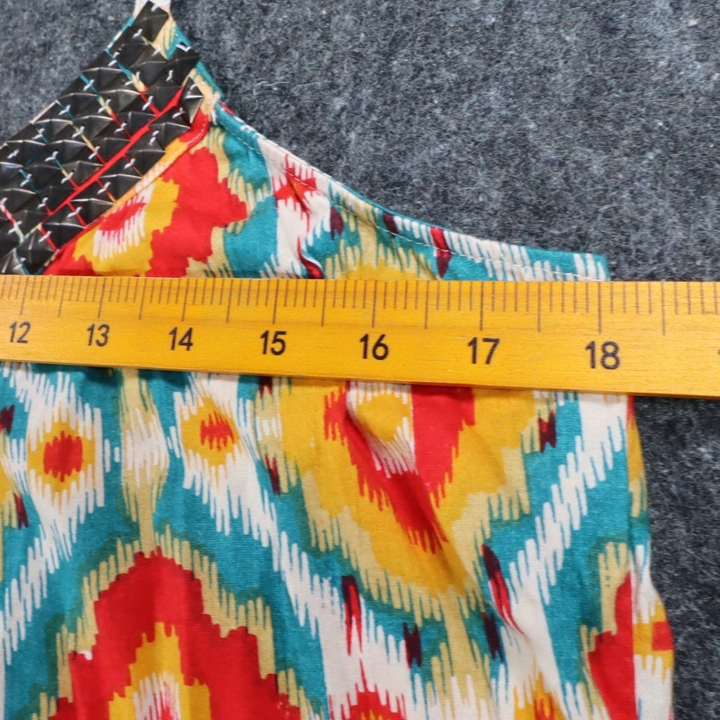 Angie Tank Top Womens Large NWT Ikat Print Studded V-Neck Cotton Racerback C754 - take2supply