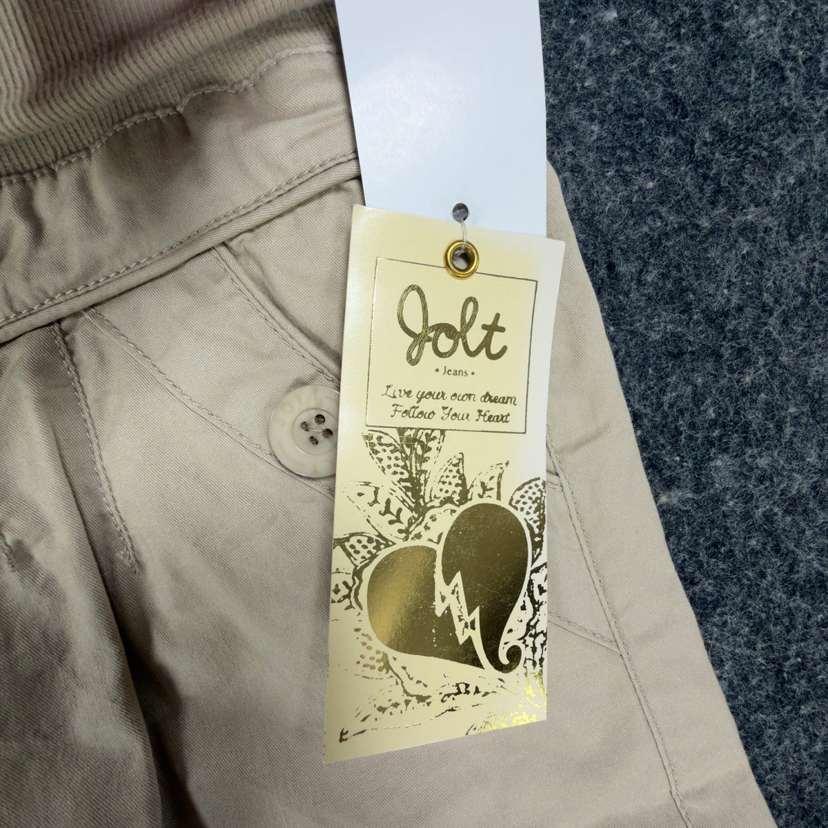 Jolt Y2K Bermuda Shorts Girls 16 Khaki Tan Cotton Blend NWT New - take2supply