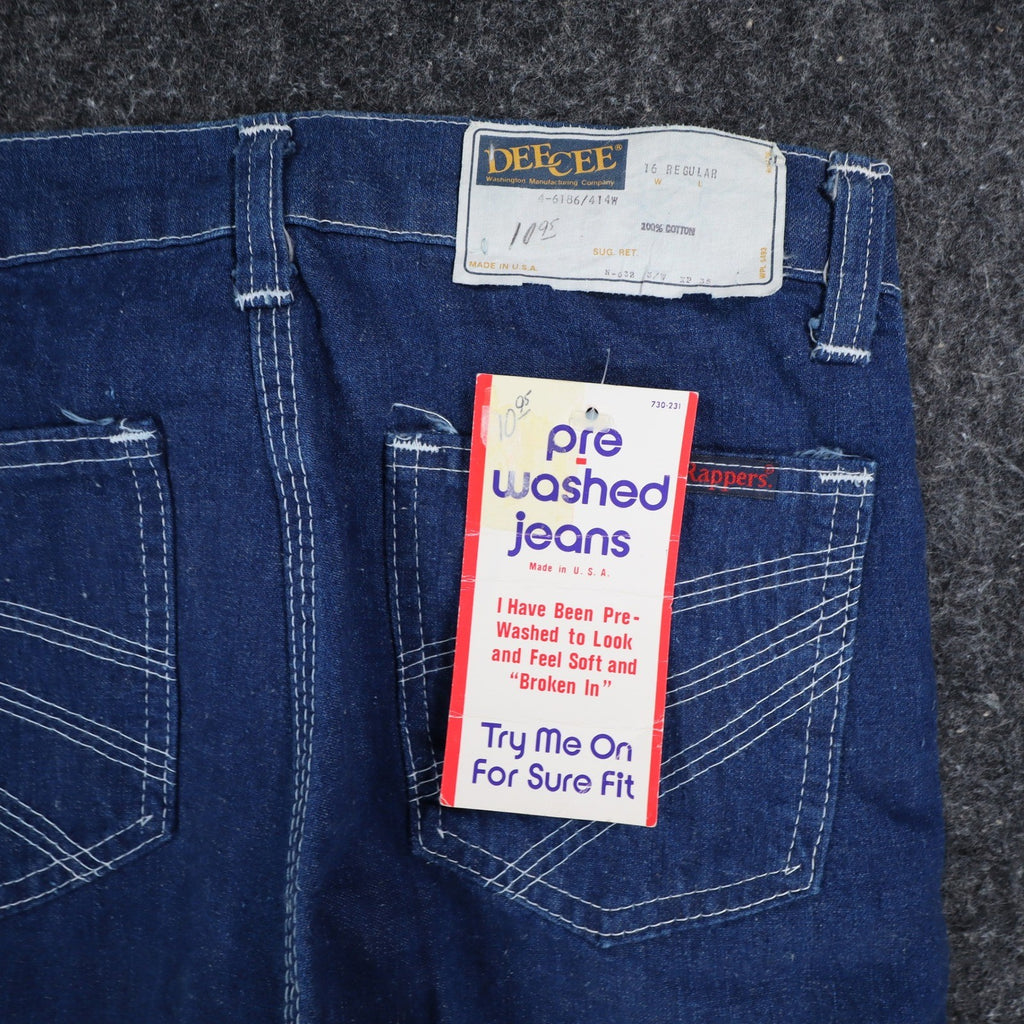 Dee Cee Rappers Jeans Womens 16 Regular Vintage Deadstock Blue Cotton USA Made - take2supply