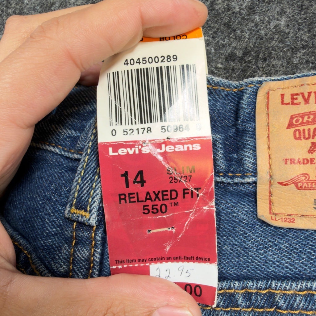 Levi's 550 Boys 14 Slim Medium Wash Cotton Relaxed Fit Vintage Y2K NWT - take2supply
