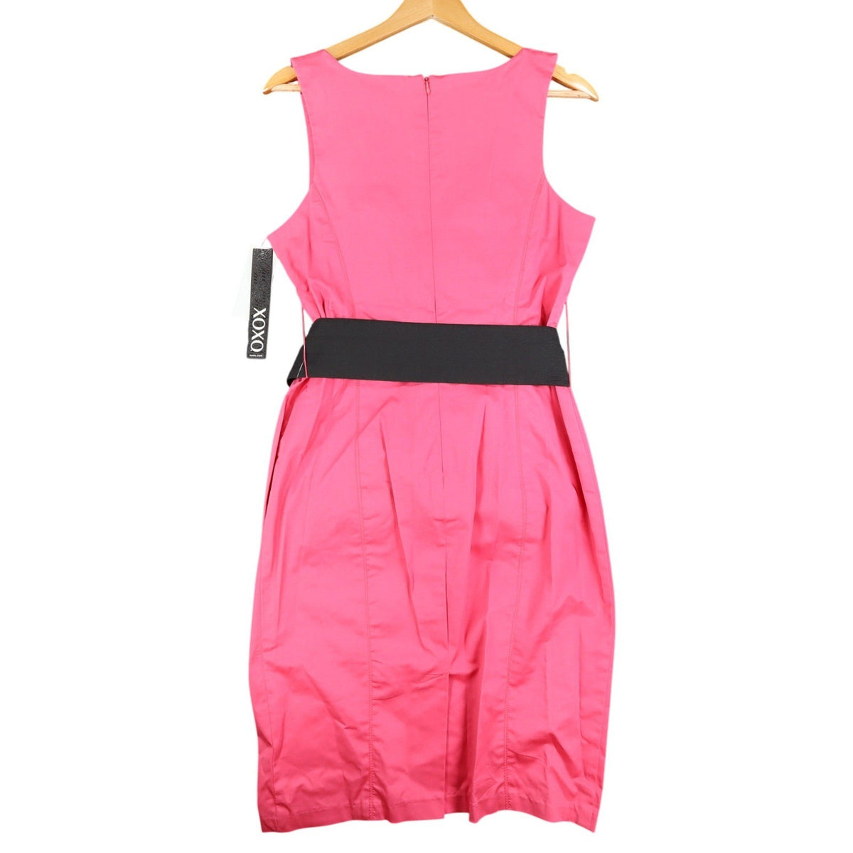 XOXO Sheath Dress Womens 9/10 Pink Cotton Stretch Belted Block Party 5897CBN5 - take2supply