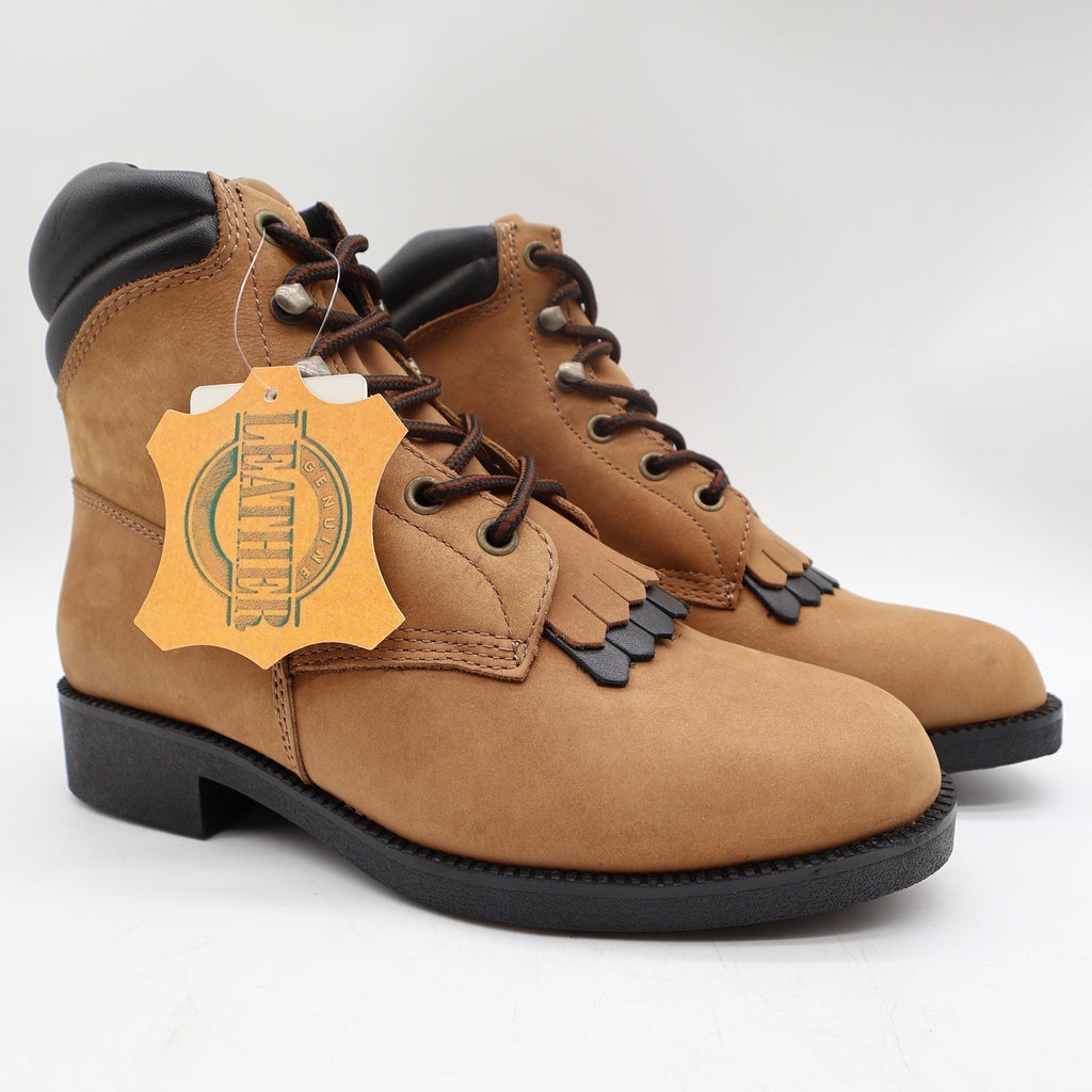 Laredo Y2K Kiltie Western Boots Women 7 Tan Leather New - take2supply