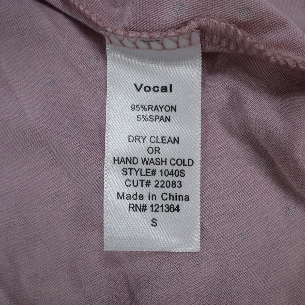 Vocal Rhinestone Stud Tunic Top Womens Small Mauve Pink High Low Layered V-Neck - take2supply
