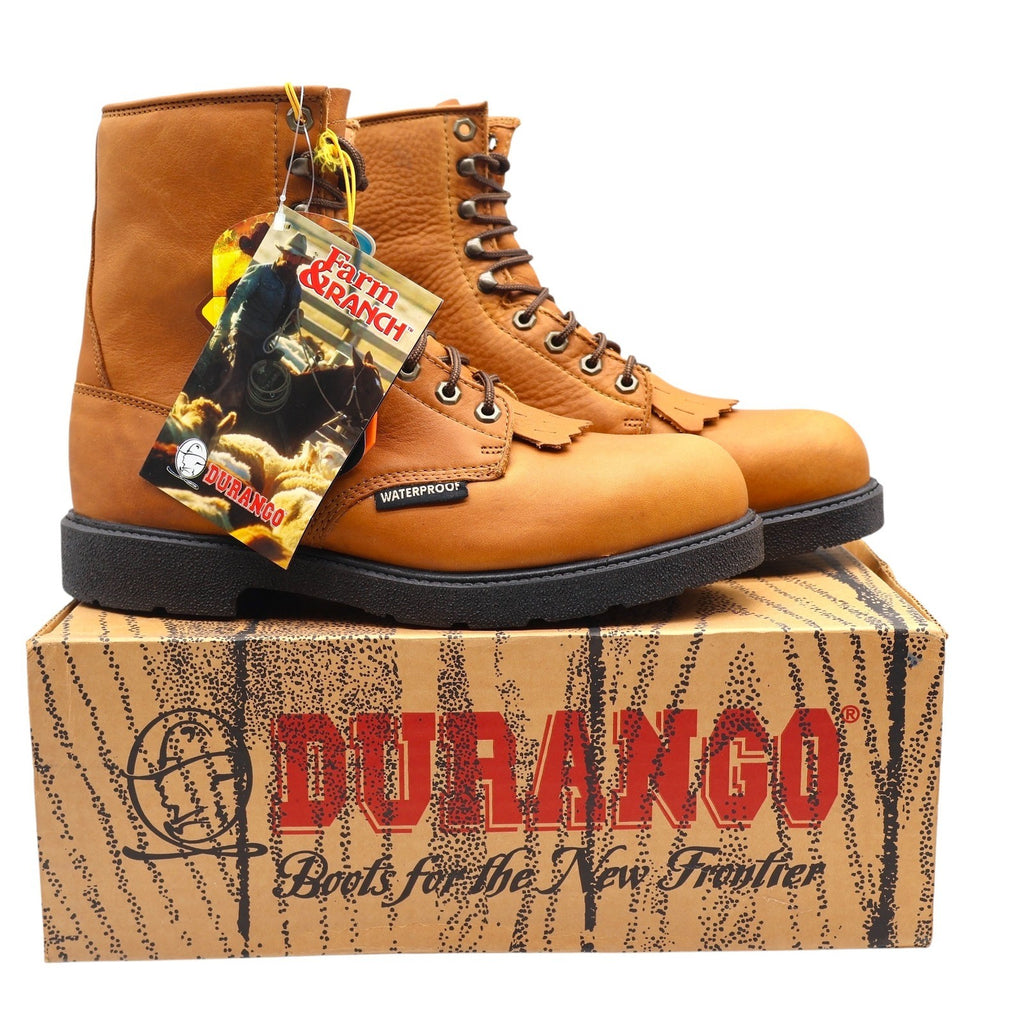 Durango Lacer Work Boots Mens 10D Farm & Ranch Waterproof Steel Toe Tan DB5622 - take2supply