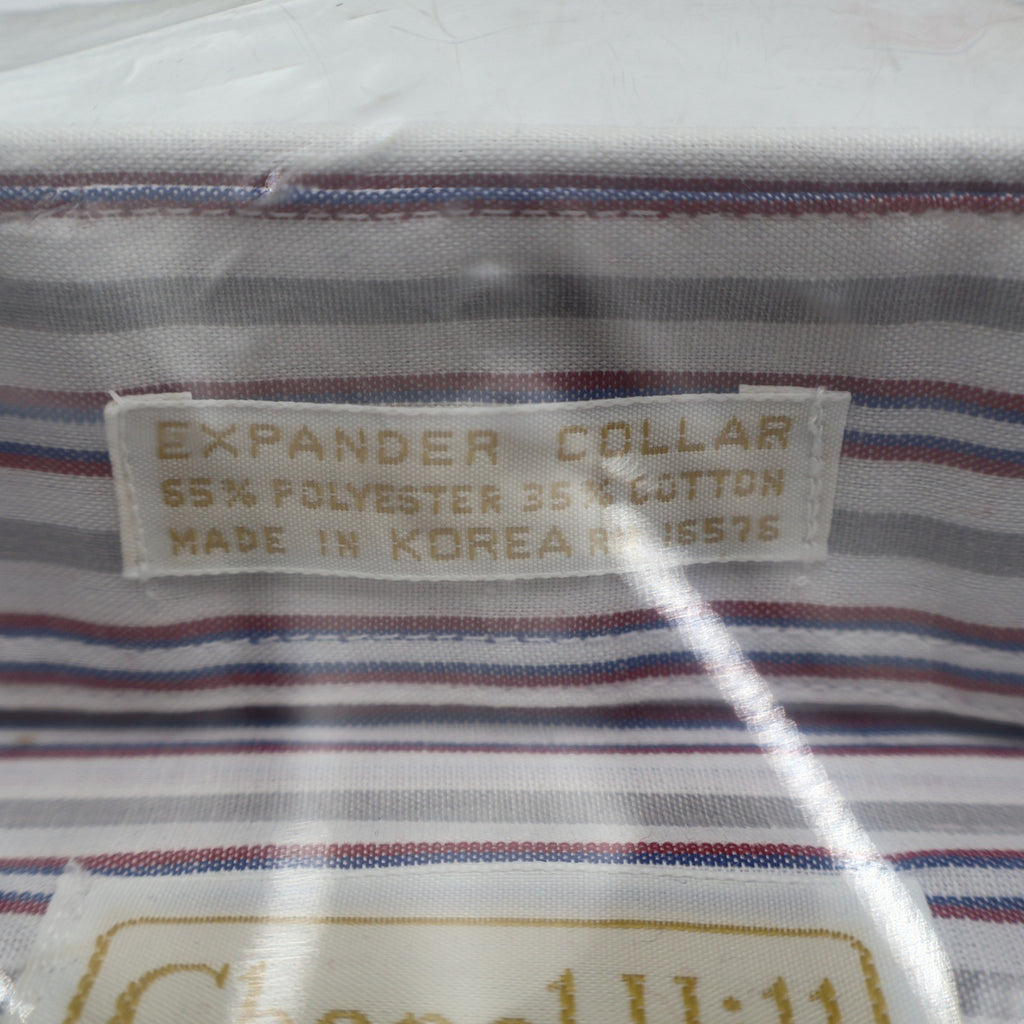 Chapel Hill by Block Dress Shirt Mens 15.5 34 Vintage Striped Expander Collar - take2supply
