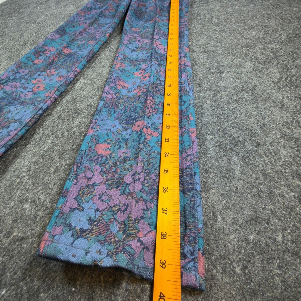 Lee Vintage 90s Floral Tapestry Jeans Girls 12 Slim Blue Cotton Deadstock NWT - take2supply