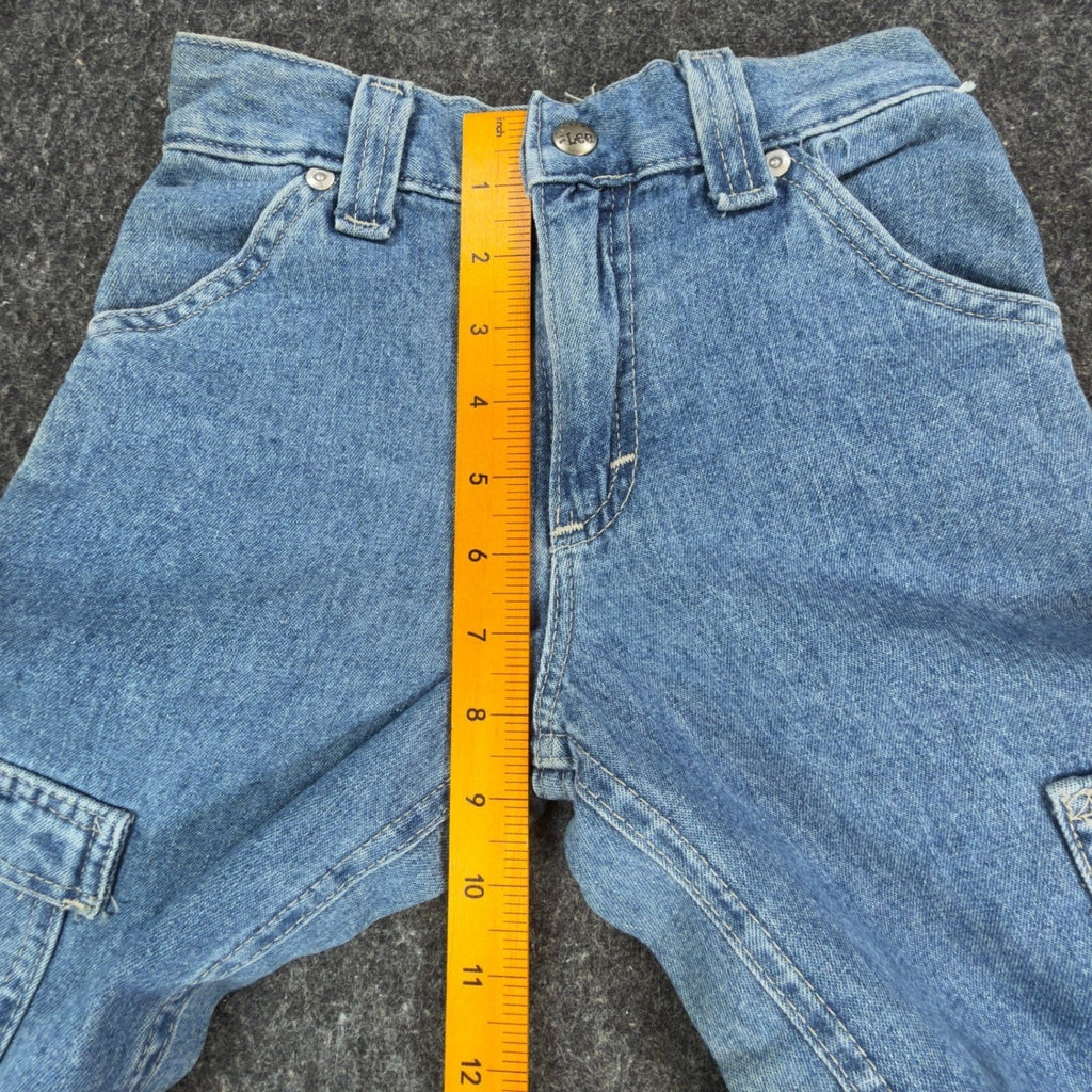 Lee Pipes Vintage 90s Cargo Jeans Boys 5 Reg Wide Leg NOS NWT Light Wash - take2supply