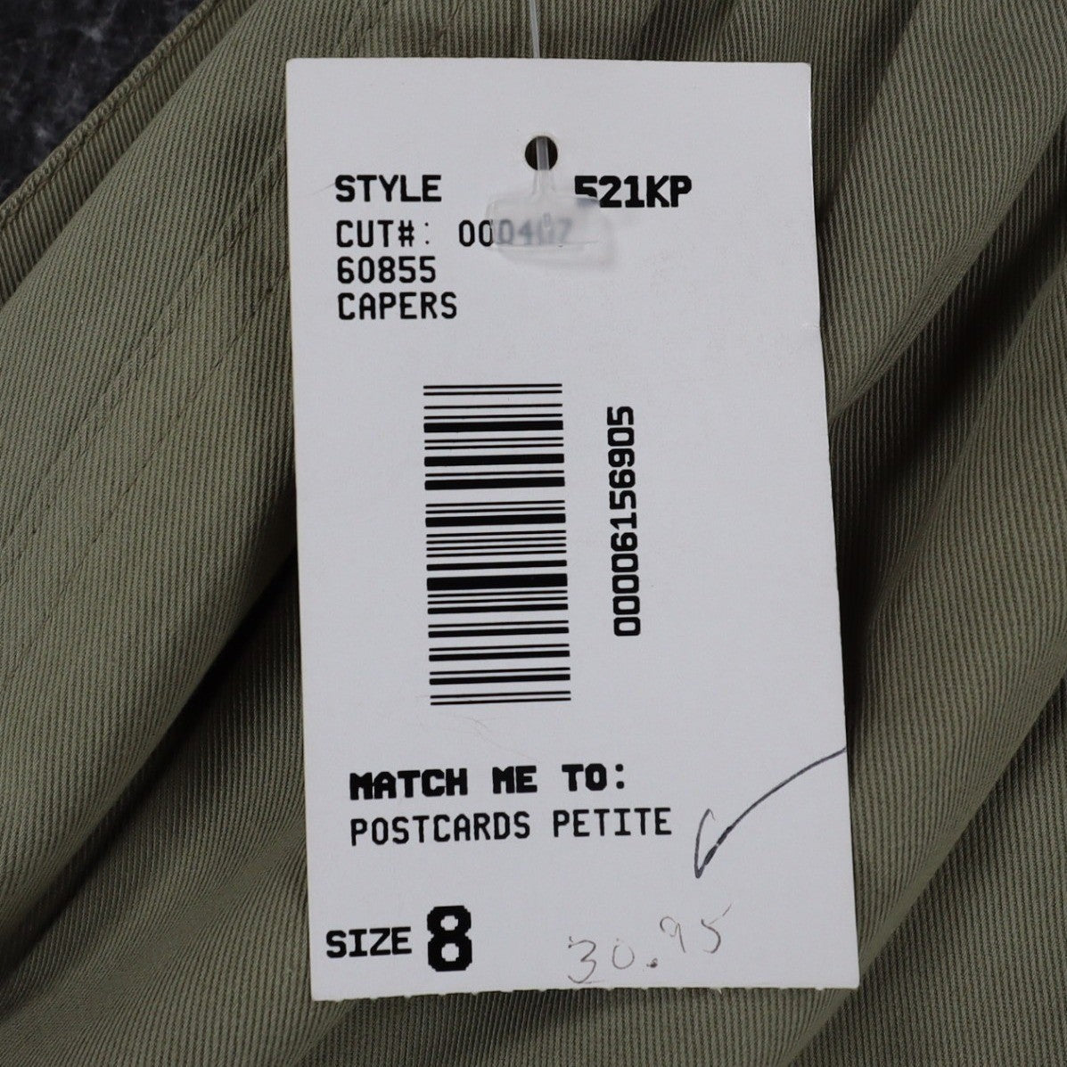 Company Collection Petite Pants Size 8 Sage Green Tencel Cotton Elastic Waist - take2supply