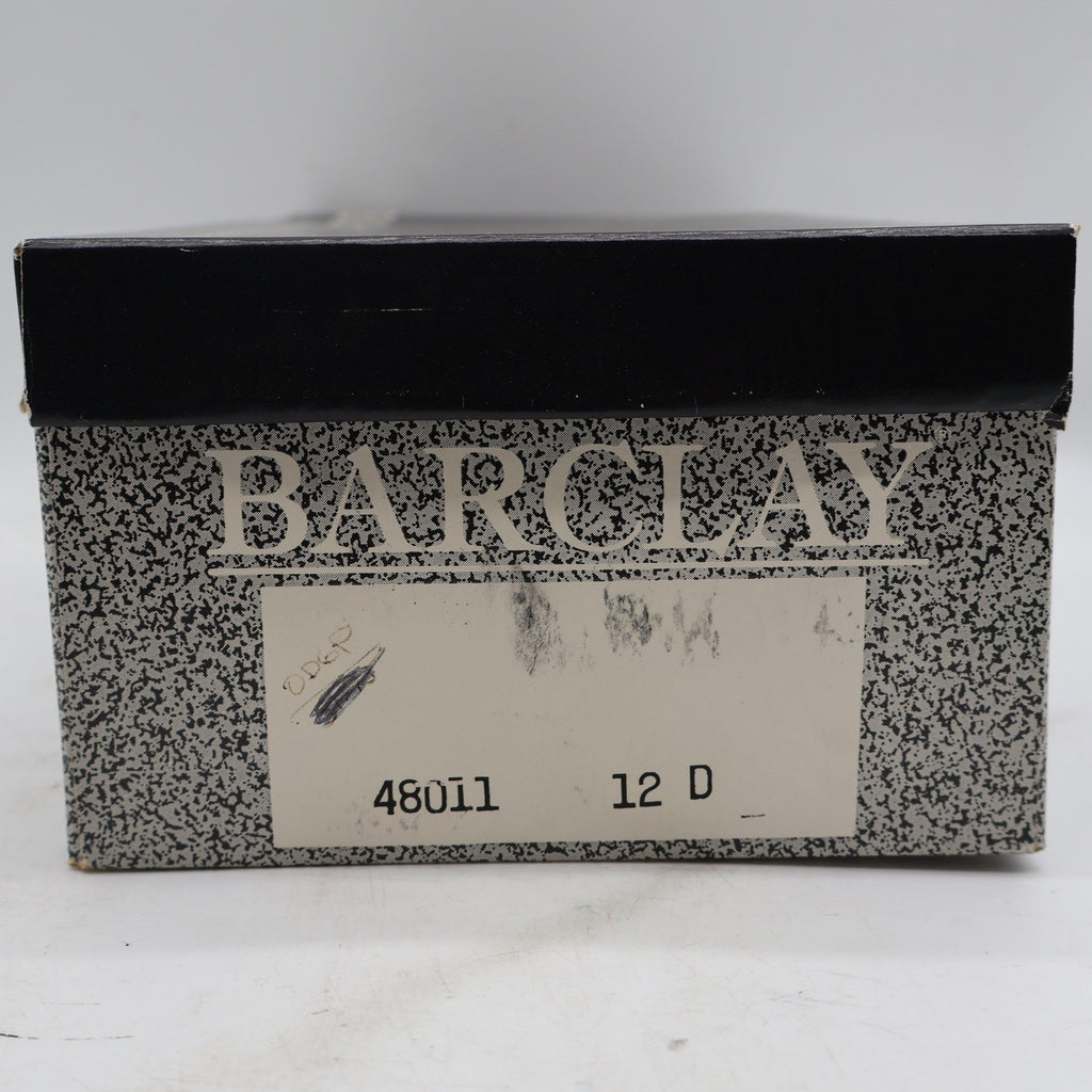 Barclay Oxford Dress Shoes Mens 12 D Vintage Black Leather U-Toe Deadstock 48011 - take2supply