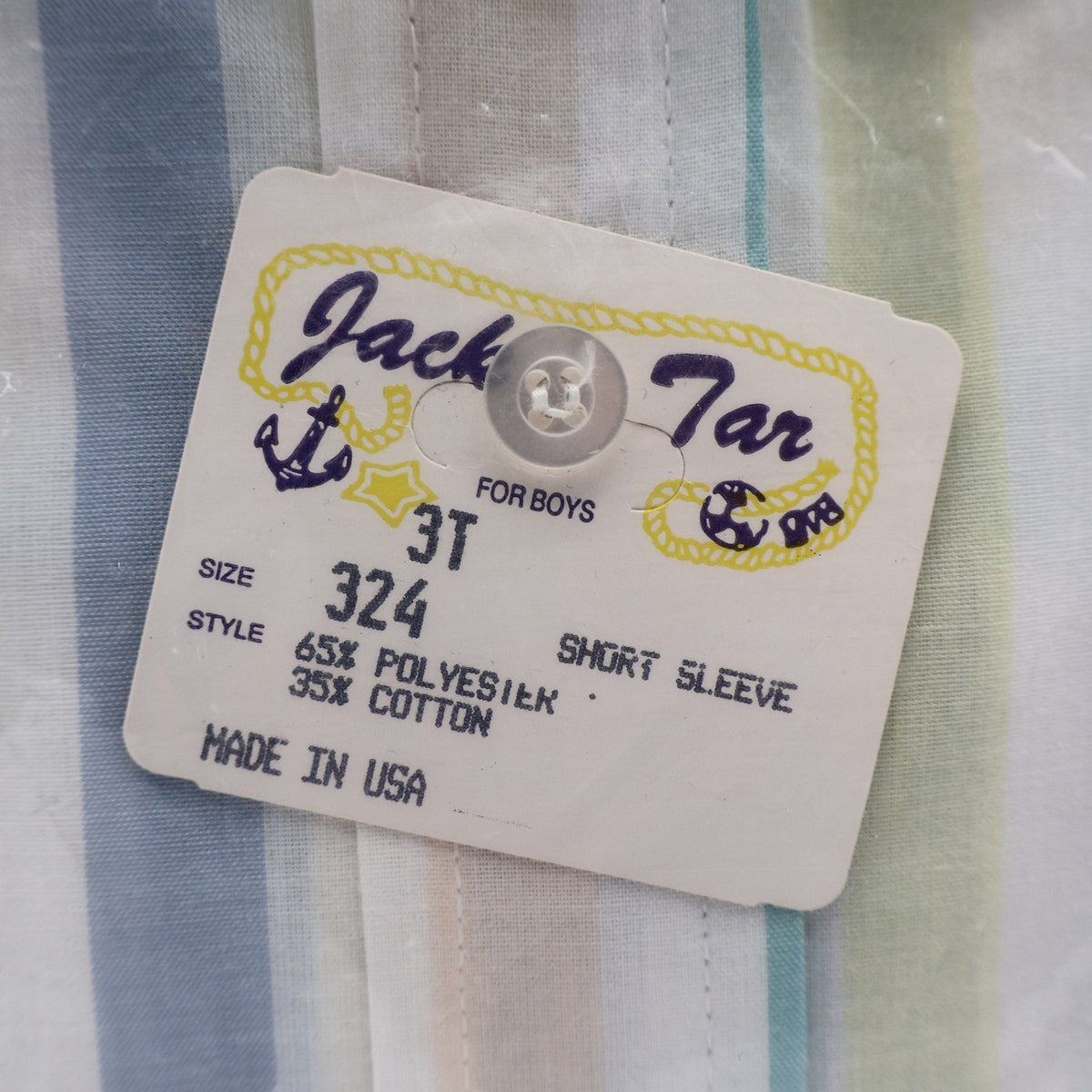 Jack Tar Shirt Toddler Boys 3T Pastel Stripe Short Sleeve Button Down USA NWT - take2supply