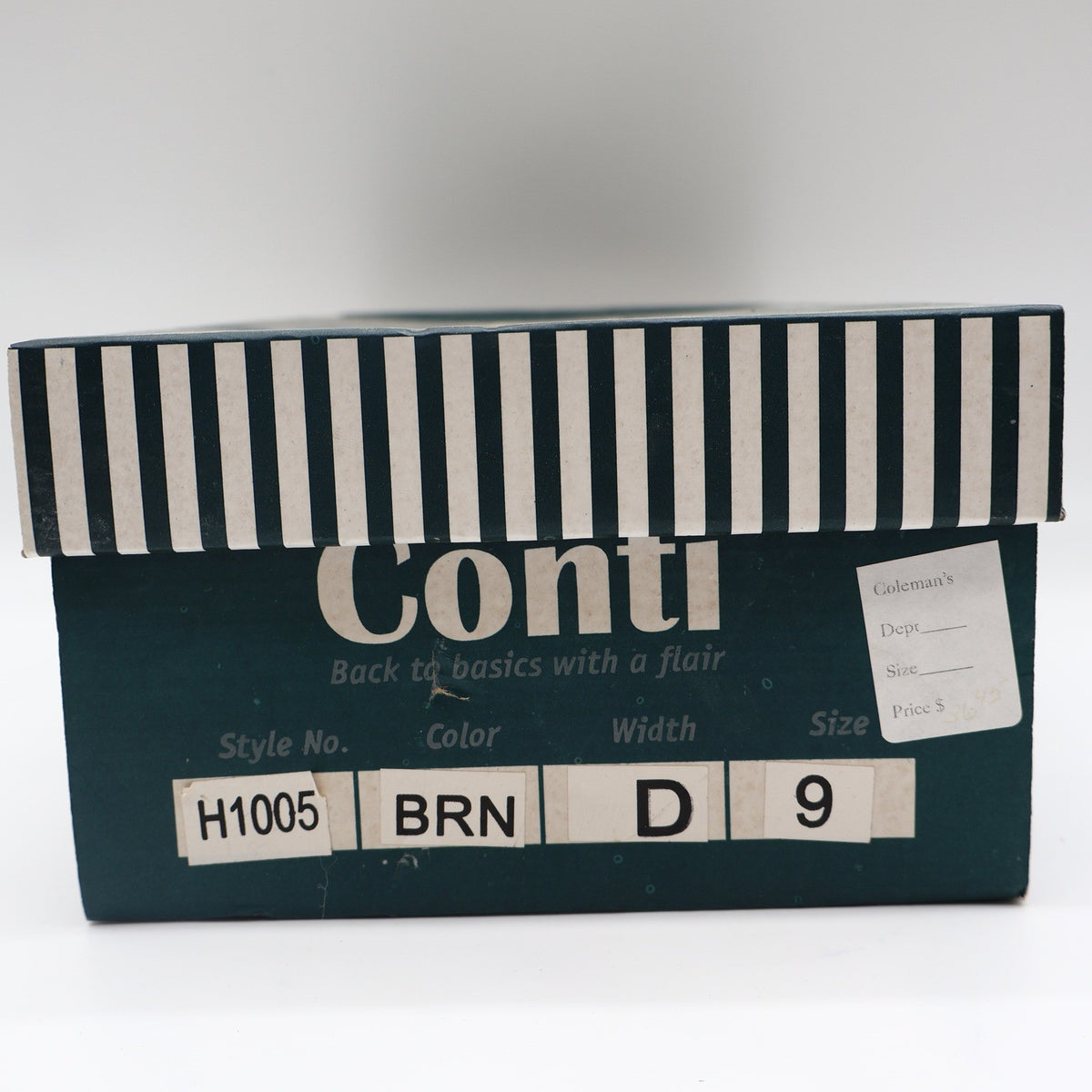 Conti Oxford Shoes Mens 9 D Vintage Brown Leather Cap Toe Brogue H1005 NOS - take2supply