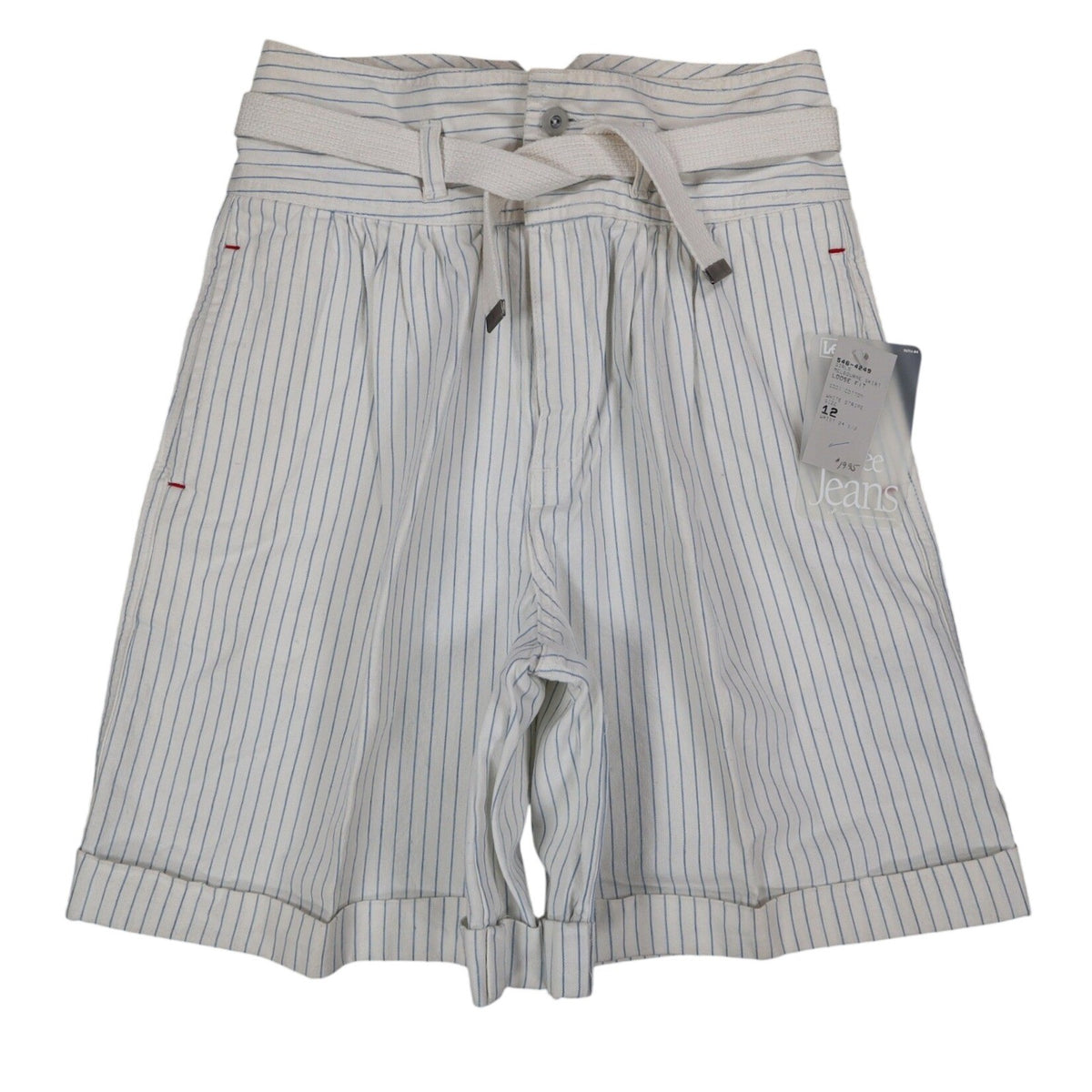 Lee Melbourne Skort Girls 12 Vintage 90s White Blue Stripe Cotton Loose Fit NWT - take2supply