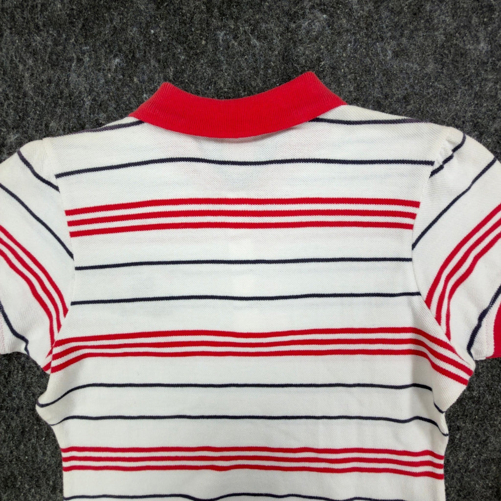 U.S. Polo Assn. Y2K Butterfly Stripe Polo Shirt Girls L White NWT C410 - take2supply