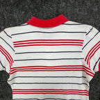U.S. Polo Assn. Y2K Butterfly Stripe Polo Shirt Girls L White NWT C410 - take2supply