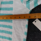 Tribal Jeans Womens M Aqua White Striped Lightweight Hooded Pullover Top NWT - take2supply