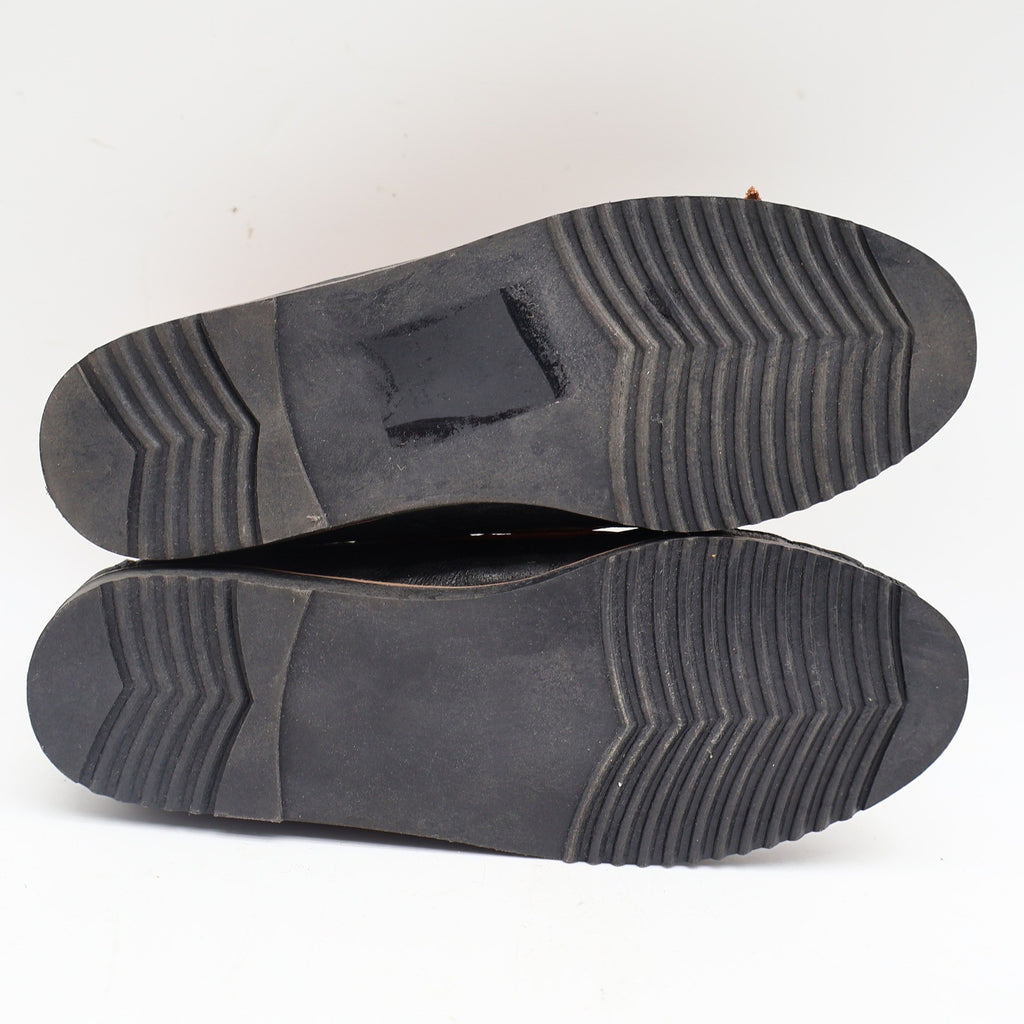Red Camel Kamper Moccasin Loafers Kids 12.5 Vintage Black Tan Leather Kiltie - take2supply