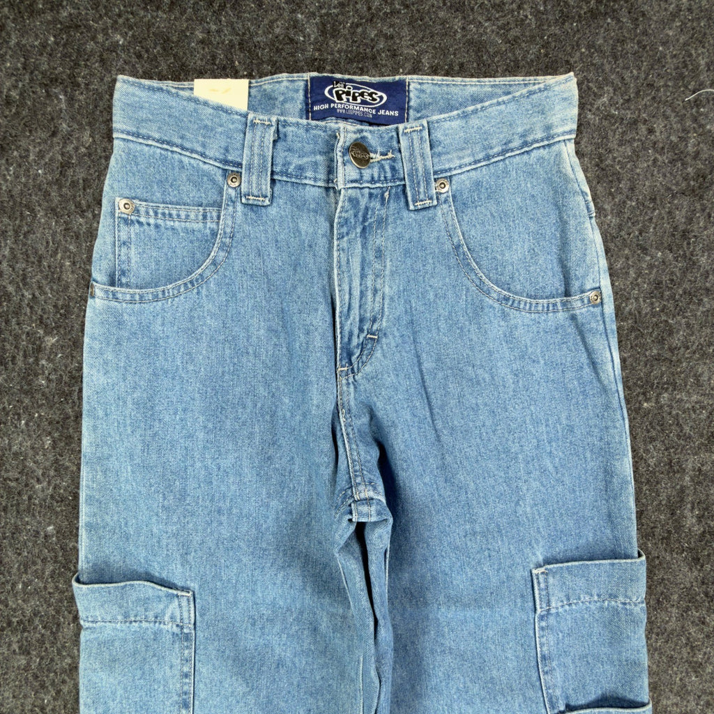 Lee Pipes Y2K Extreme Super Wide Leg Jeans Boys XS Blue Denim NWT Vintage Skater - take2supply