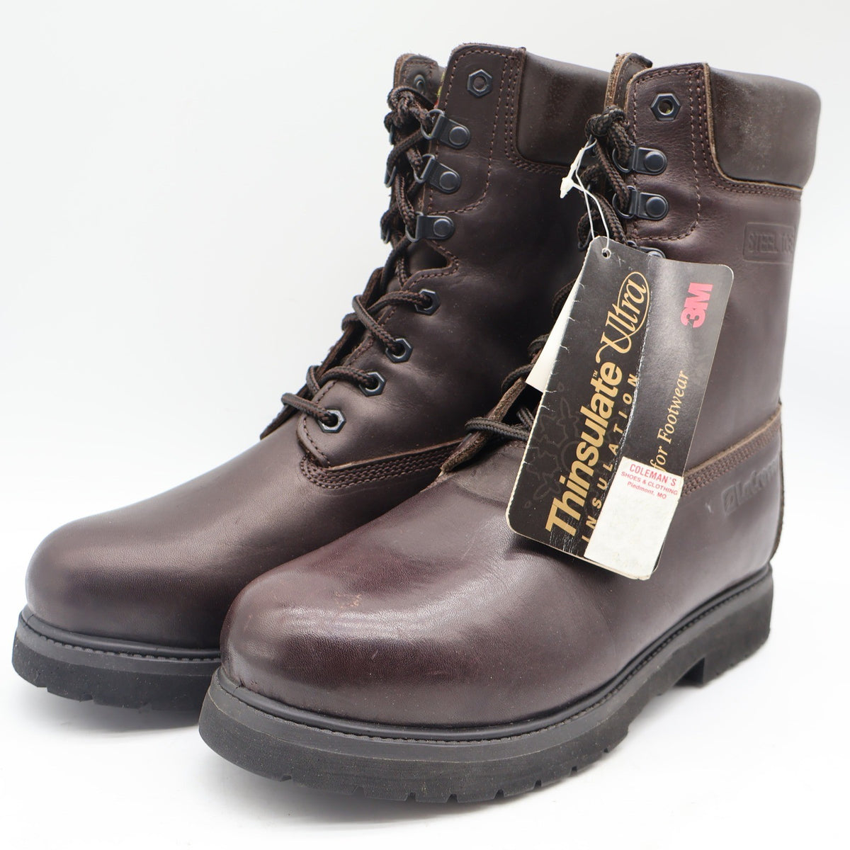 LaCrosse Caribou II Boots Mens 9 Vintage Brown Leather Steel Toe Thinsulate USA - take2supply