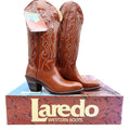 Laredo Vintage 90s Western Cowboy Boots Womens 6 B Brown Lizard Print NWT Box - take2supply