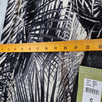 Erin London Cardigan Small Black Cream Palm Leaf Ruched Sleeve Open Front NWT - take2supply