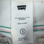 Levi's Y2K Bermuda Shorts Girls 12 White Denim NWT 2006 Retro Heart Pocket - take2supply