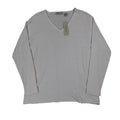 Carolyn Taylor Essentials Women Large White V-Neck Scallop Trim Knit Sweater NWT - take2supply