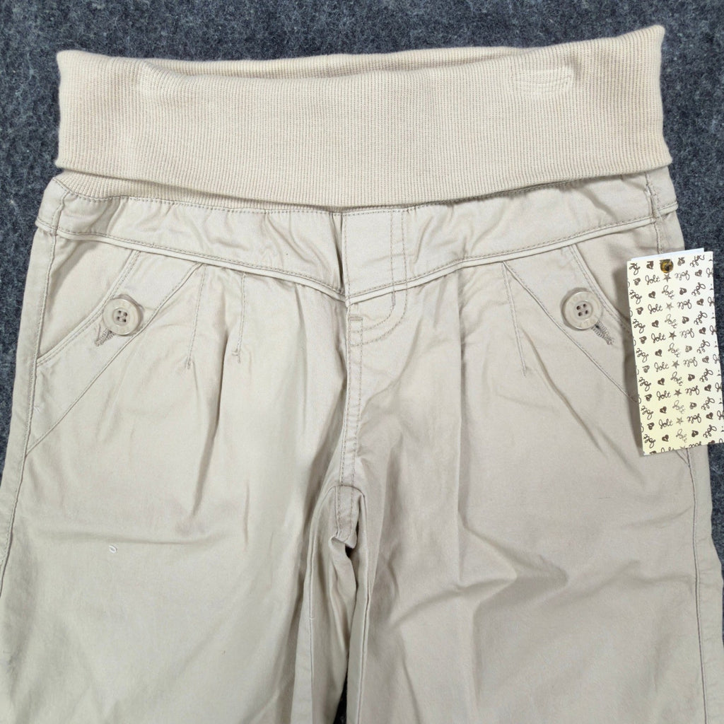 Jolt Y2K Knit Waist Bermuda Shorts Juniors 8 Khaki Cotton Stretch NWT - take2supply