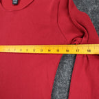 Limited Top Womens Small Vintage 90s Red Ribbed Long Sleeve Crew Neck Shirt - take2supply