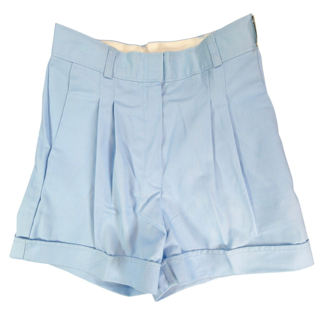 Maverick Shorts Womens 3 Sky Blue Poly Cotton High Waist Vintage 80s USA - take2supply