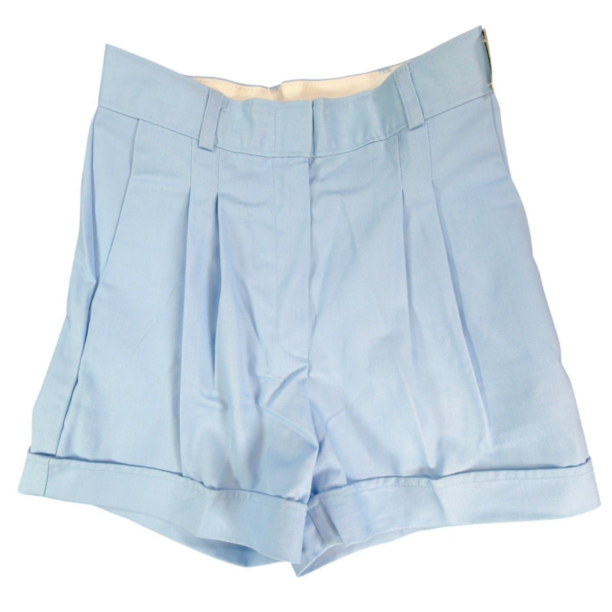 Maverick Shorts Womens 3 Sky Blue Poly Cotton High Waist Vintage 80s USA - take2supply