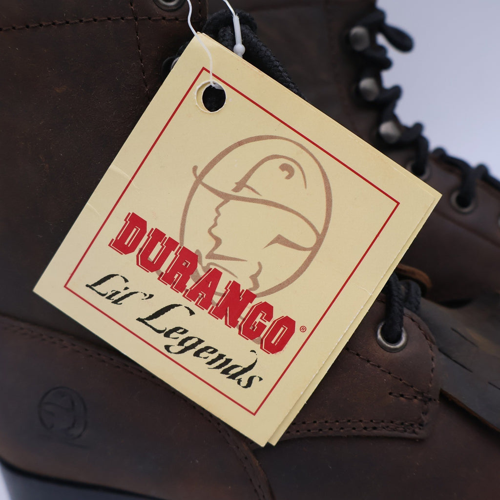 Durango Lil Legends Kids 13.5 Tan Leather Lace Roper Boots Vintage Deadstock NWT - take2supply