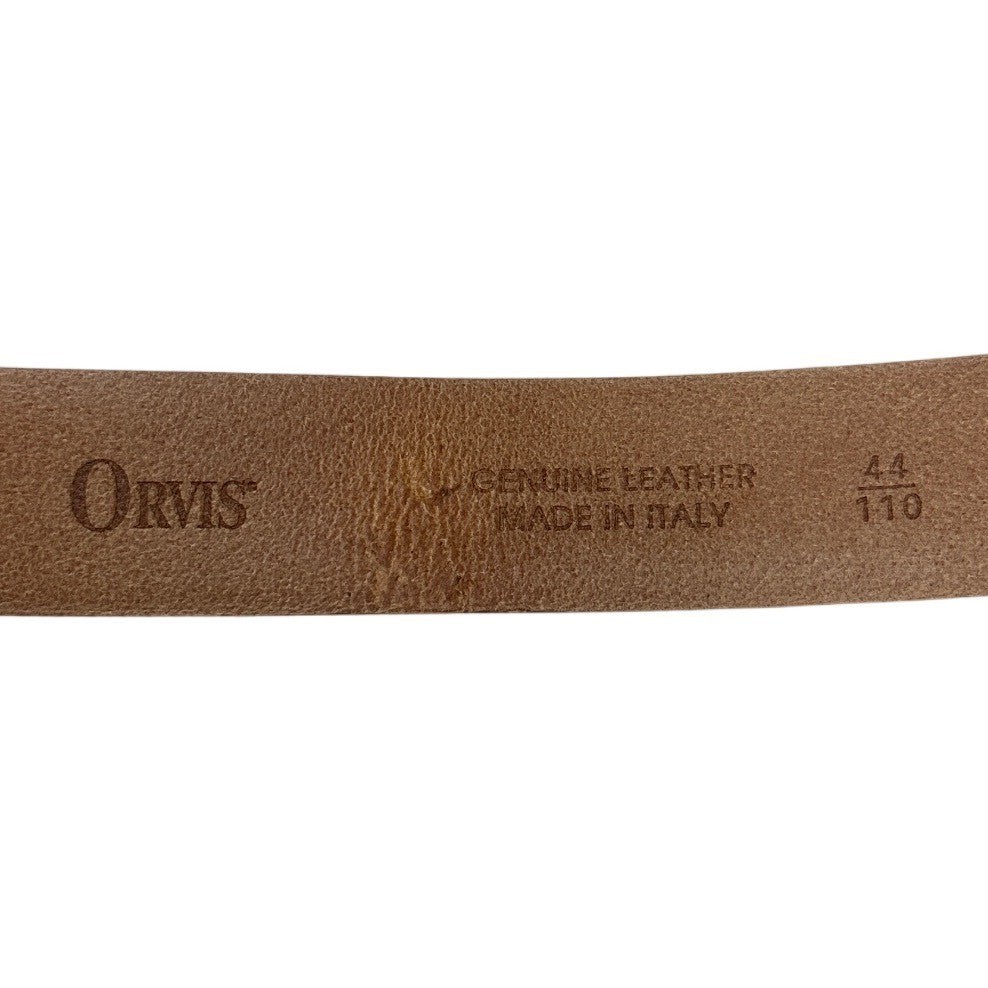 Orvis Genuine Leather Belt Made in Italy Silver Buckle Size 44 110 - take2supply