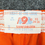 Fruit of the Loom Vintage 70s Gym Shorts Youth XS Orange Cotton NWT - take2supply