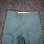Montgomery Ward Work Pants Mens 32x28 Vintage 70s Teal Green Fortrel Deadstock - take2supply