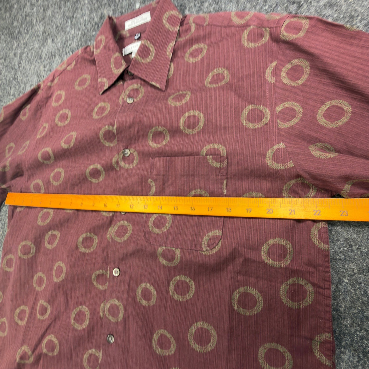 Geoffrey Beene Y2K Circle Print Shirt Mens M Burgundy Cotton NWT New - take2supply