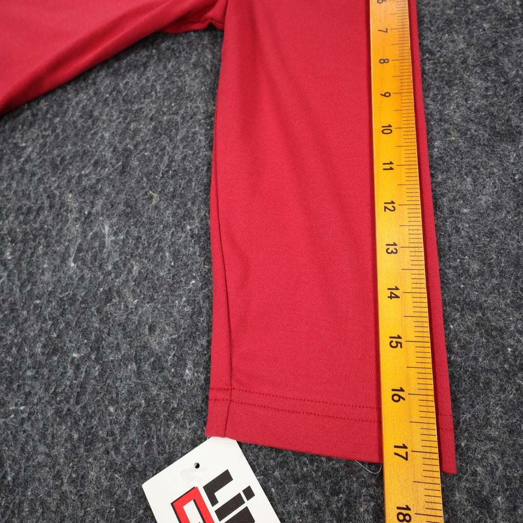 Links Top Womens Small Red Beaded Keyhole Neckline 3/4 Sleeve Cotton Spandex - take2supply