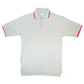 Vintage Cotton Deluxe Casuals Polo Shirt Mens L Gray Red Zig Zag Trim Y2K - take2supply