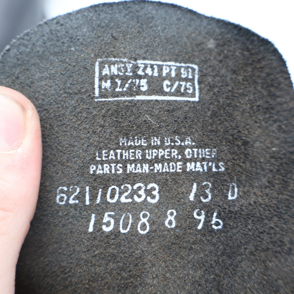 Walker SafetyFirst Steel Toe Work Boots Mens 13 D Vintage 90s USA Black Leather - take2supply