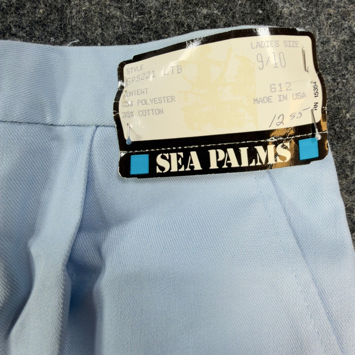 Sea Palms Shorts Womens 9/10 Blue Cotton Blend Pleated High Waist Vintage 80s - take2supply