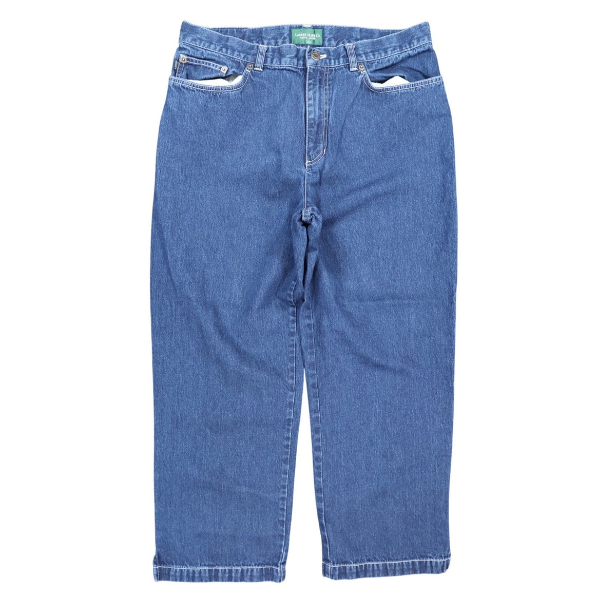 Lauren Jeans Co Ralph Lauren Jeans Womens 14 Blue Cotton Straight Classic Denim - take2supply