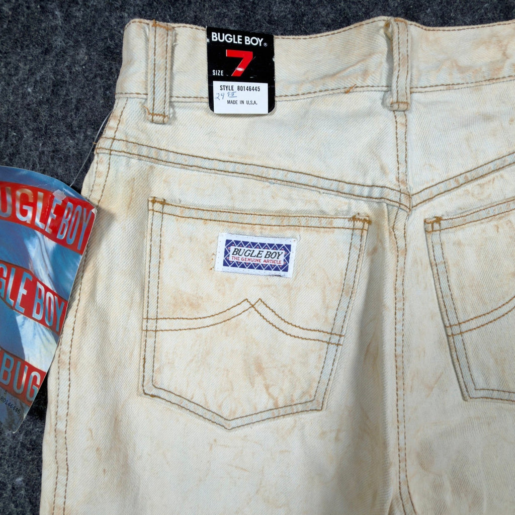 Bugle Boy Vintage 90s Jeans Womens 7 Tan Cotton NWT Made in USA High Waist Denim - take2supply